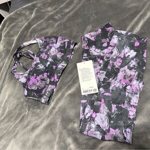 Lululemon matching set (pants = size 4, bra = size 6)